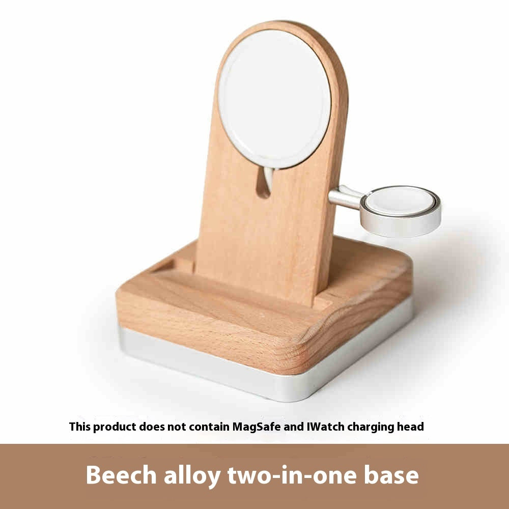 Solid Wood Wireless Charging Watch Stand Mobile Phone Holder