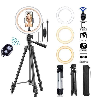 Led Selfie Phone Lamp With Tripod Stand Holder Youtube Video