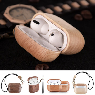 Applicable To  Headphones Case Airpods Protective Case Solid Wood Protective Case