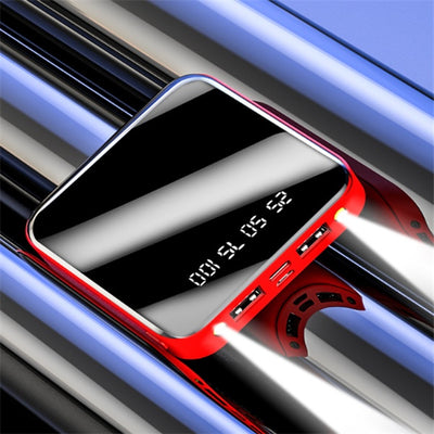 Mini Power Bank 20000 MAh Portable Mirror Digital Display Power Bank