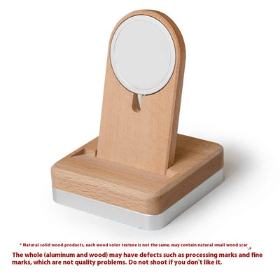 Solid Wood Wireless Charging Watch Stand Mobile Phone Holder